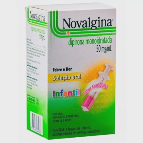 Novalgina Solucao Oral Infantil 50mg/mL, Caixa Com 1 Frasco Com 100mL ...