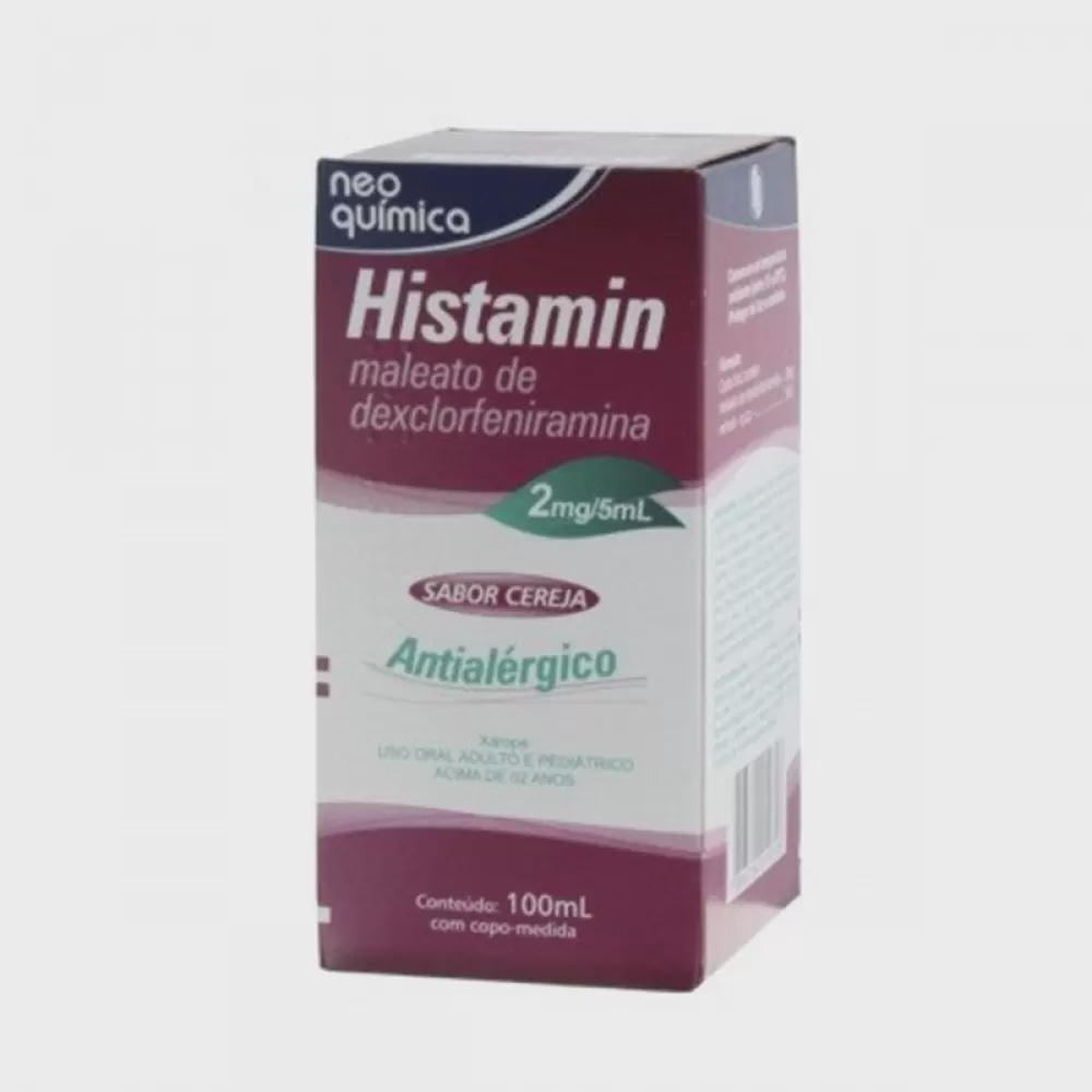 Histamin 0,4mg/mL, caixa com 1 frasco com 100mL de xarope + copo ...