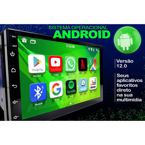 Central multimidia automotivo universal android 12 som pra carro mp5 2
