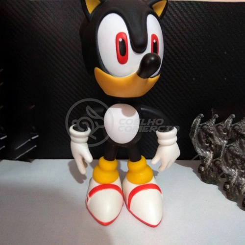 Boneco Sonic Preto Grande Collection Shadow - Super Size Figure