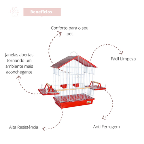 Gaiola Para Ave Calopsita Grande Luxo Teto Plastico Jelplast No Shoptime