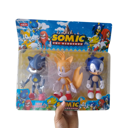 Novo kit com 6 bonecos sonic com luz led. no Shoptime