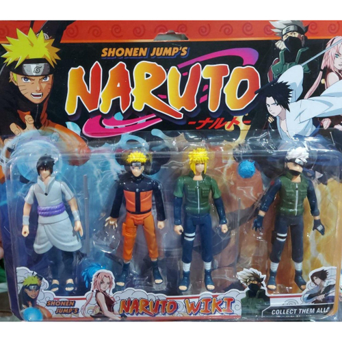 Cartela C/4 Bonecos Naruto A Diversão Do Desenho Animado