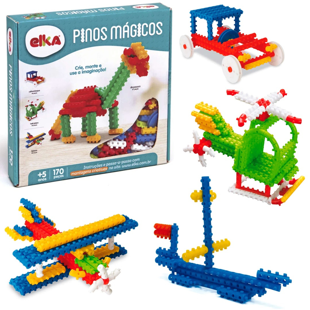 Brinquedo Infantil Pinos De Monta Tipo Pinos Mágicos C/ 90 Pecas Coloridas, Magalu Empresas