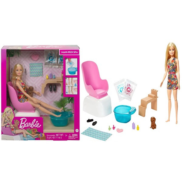 Conjunto Boneca Menina Barbie Loira Articulada - Salão De Manicure -  Acompanha Pet Filhote Cachorro E Acessórios De Spa Pedicure - Mattel -  Boneca Barbie - Magazine Luiza