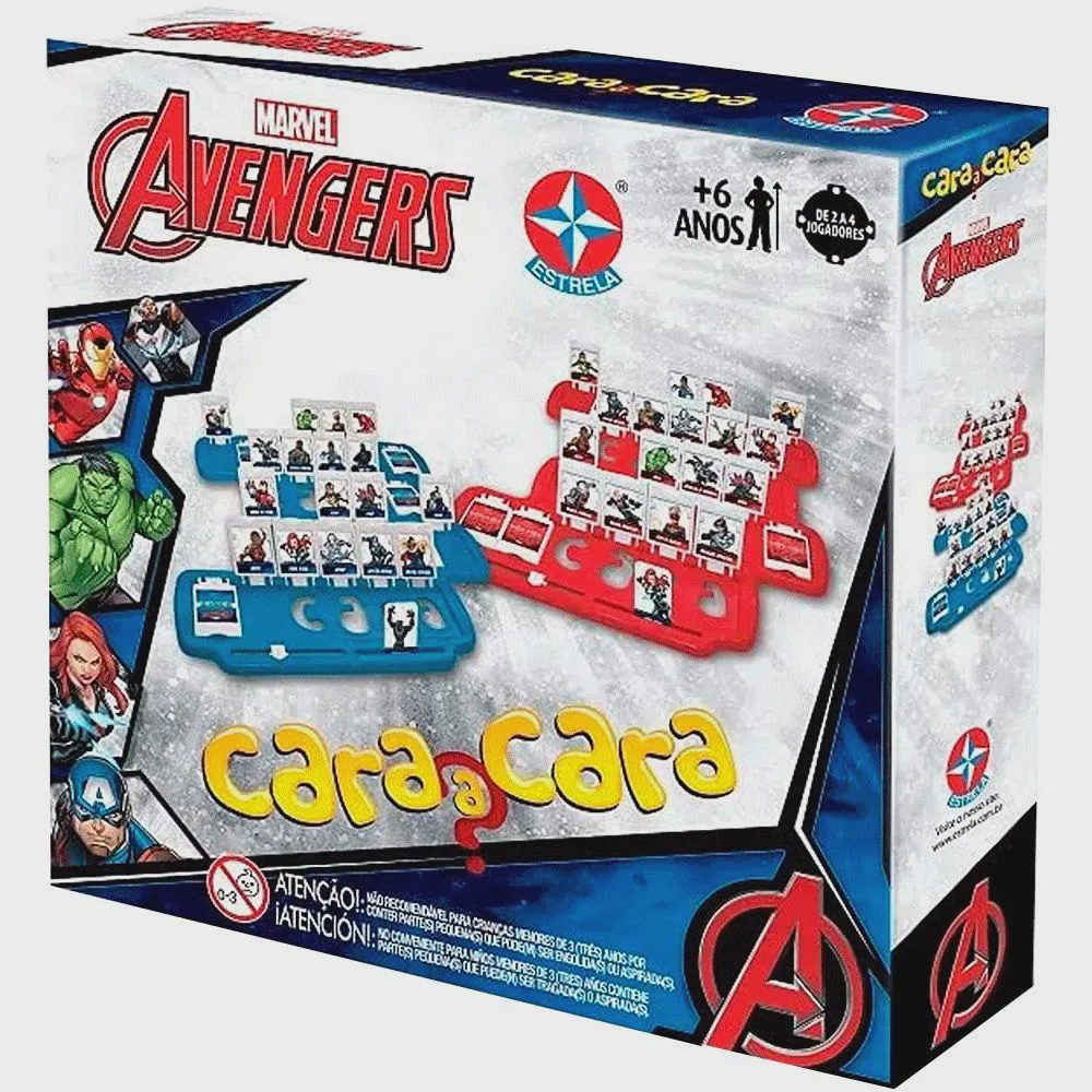 Jogo infantil cara A cara vingadores marvel estrela REF:1001603100127 6 anos  + no Shoptime