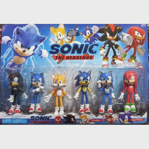 Bonecos Sonic Kit C/ 6 Conjunto Action Figure Pronta Entrega