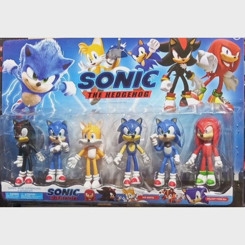 Kit brinquedos sonic com 8 personagens. no Shoptime