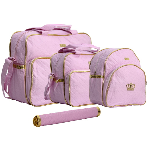 Mochila bebê maternidade estilosa super luxo baby fun rosa em