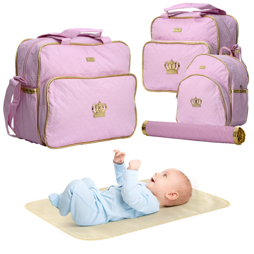 Mochila Bebe Maternidade Menina p/ Mamae Kit com Trocador em