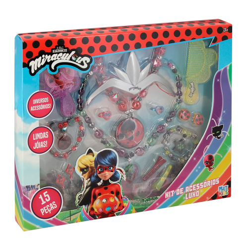 Kit Miraculous - Boneca Ladybug 45cm Musical + Maquiagem