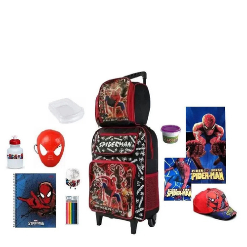 Maleta de Pintura Infantil Homem Aranha Material Escolar 42 itens Molin