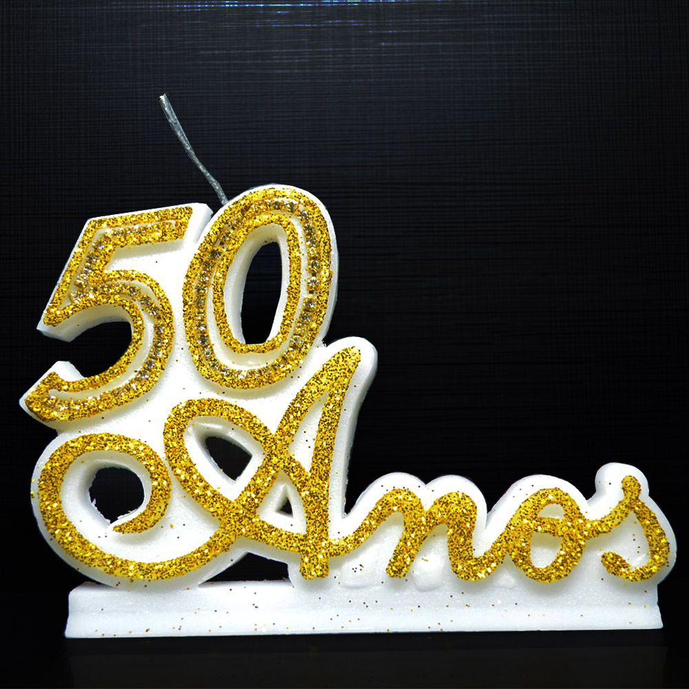 Da séri  Bolo de aniversário de ouro, Bolo de aniversário de 50 anos,  Decoração do bolo de aniversário