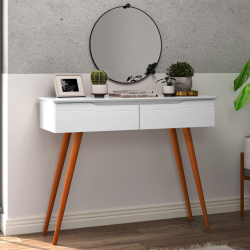 Penteadeira Retrô com 2 Gavetas Outlet - Branco - rpm Móveis Menor preço em Penteadeira Retrô com 2 Gavetas Outlet - Branco - rpm Móveis