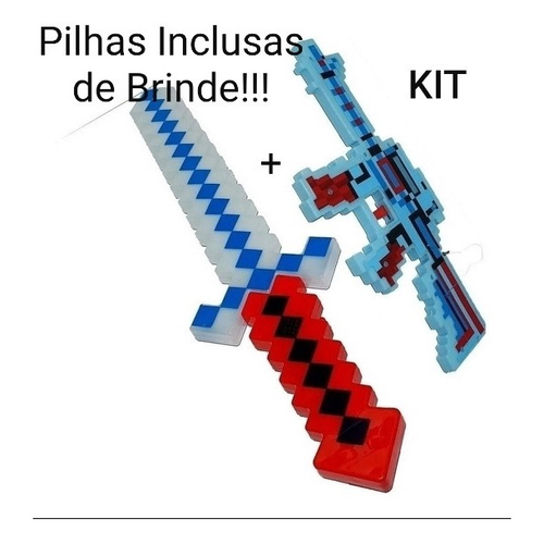 Cartela Minecraft 8 peças -4 Bonecos 7 cm - 4 Acessórios