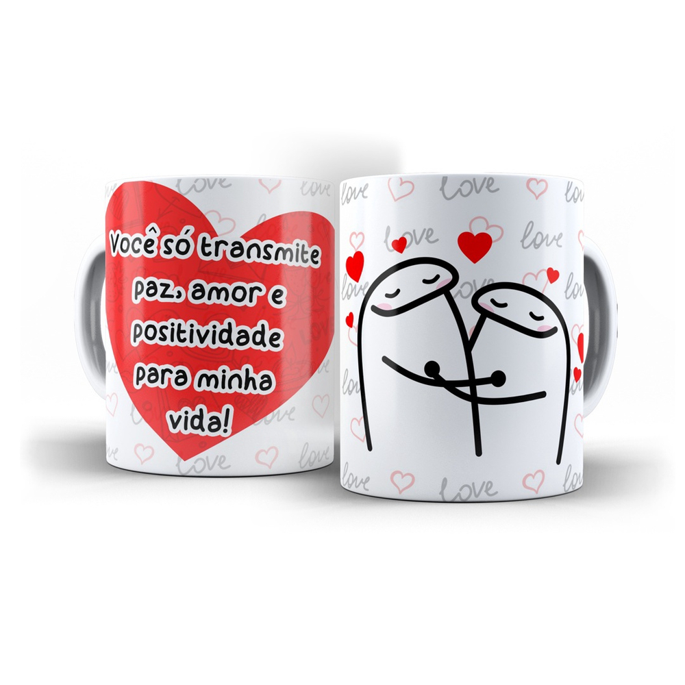 Caneca Meme Flork Paz Amor Positividade 12