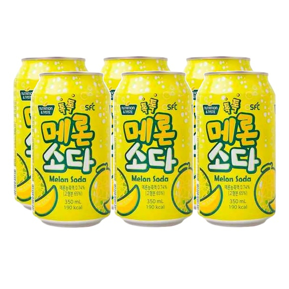 Kit 6 Refrigerante Coreano Melon Soda Sabor Melão Lata 350ml Submarino
