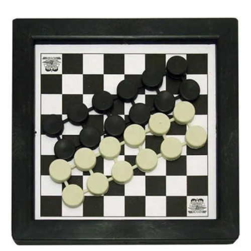 Jogo Dama/trilha 24x24cm Tabuleiro- 24 Peças - P.a Briq