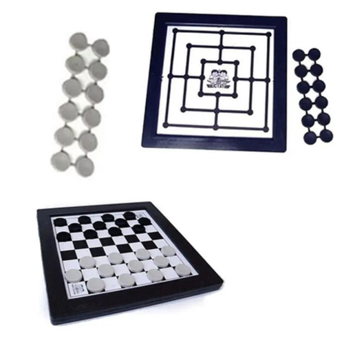 Jogo De Dama E Trilha 18X18 Cm Com Gaveta – 10 Peças em Promoção na  Americanas