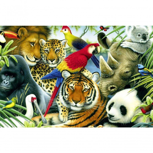 Quebra Cabeça Animais Selvagens Infantil 100 peças Puzzle Jogo