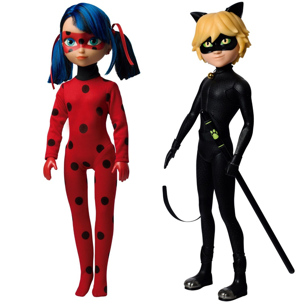 Combo 2 Bonecos Ladybug Cat Noir Articulados Miraculous