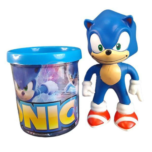 Kit 2 Bonecos Sonic + Tails 16cm Com Canecas 350ml Oferta