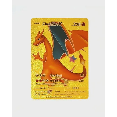 Carta Pokémon Charizard vmax Shiny Dourada Com Relevo + Brinde em Promoção  na Americanas