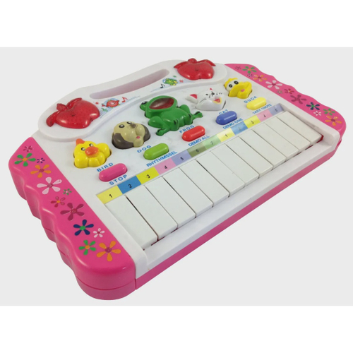 Piano Teclado Musical Golfinho Infantil Som Eletrônicos( Rosa) no