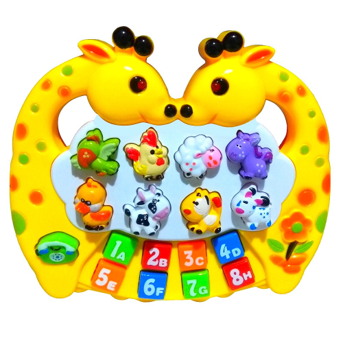 Brinquedo infantil vaquinha fazendinha piano teclado musical