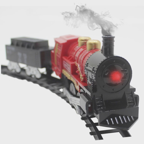 Trem locomotiva solta fumaça brinquedo 