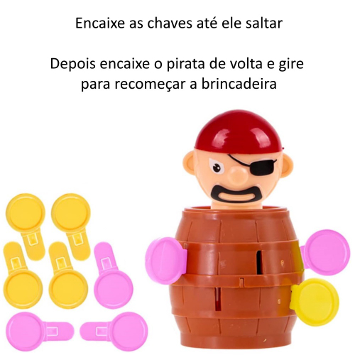 Kit Jogo Pula Pirata Barril + Jogo Hipopótamo Papa Tudo - Linha Premium M5  Armarinhos