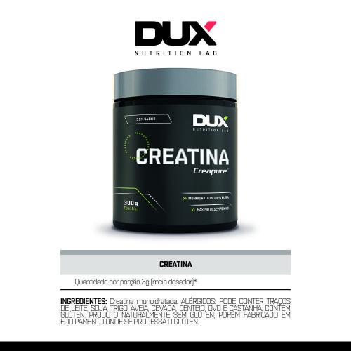 Creatina 100% Creapure 300G + Glutamina 300G Dux Nutrition em Promoção ...