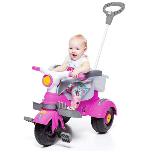 Triciclo Infantil Bebe Motoca Passeio c/ Som Luz Empurrador em Promoção na  Americanas