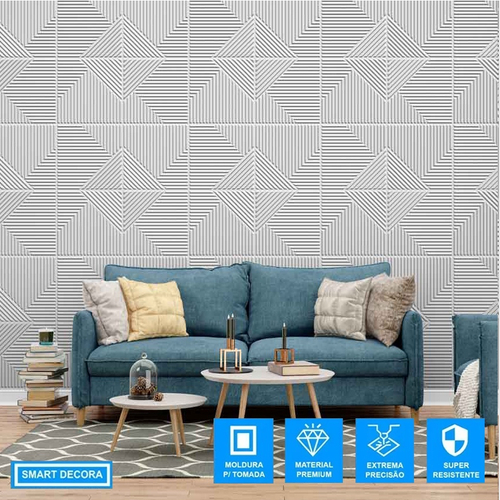 Kit 20 Placas 3D pvc Decoração Revestimento de Parede e Teto (5m²) - ripado  em Promoção na Americanas