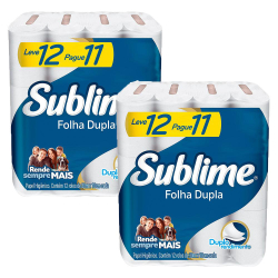 Kit 2 Papel Higiênico Sublime Folha Dupla com 12 rolos cada é ruim? Kit 2 Papel Higiênico Sublime Folha Dupla com 12 rolos cada é boa?