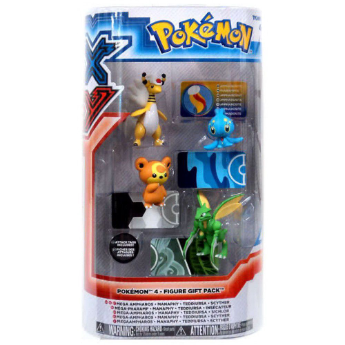 Boneco Pokémon Xy Ampharos Manaphy Teddiursa Scyther Tomy