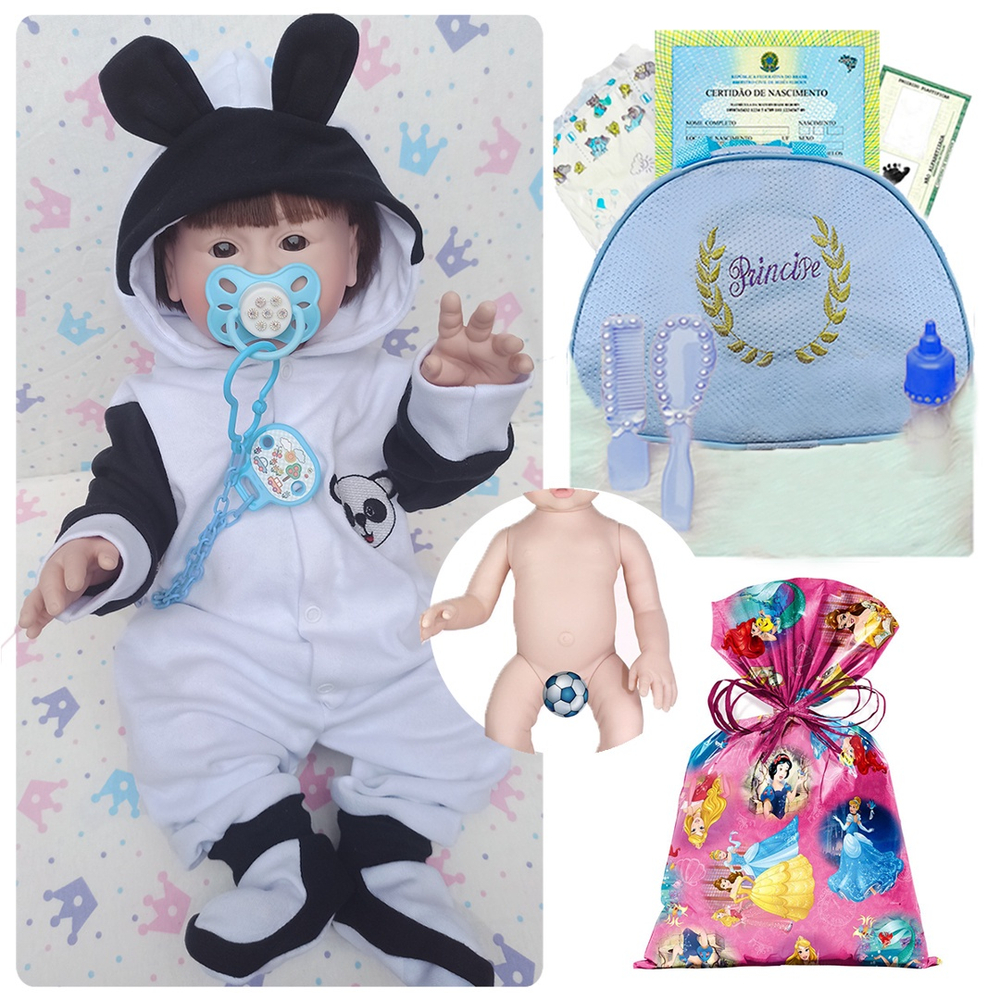 Conjunto de Roupas Boneca Bebê Reborn Panda 48cm 4 Peças em Promoção na  Americanas