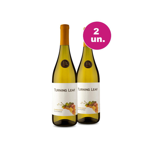 Kit 2 Vinho Branco Americano Turning Leaf Chardonnay 750ml no Shoptime