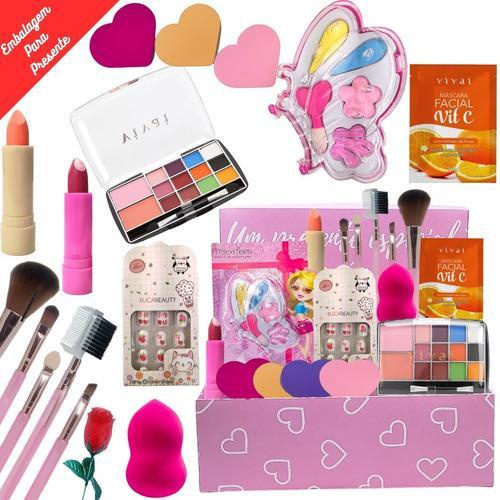 JJone Kit de maquiagem para meninas, crianças reais, conjunto de