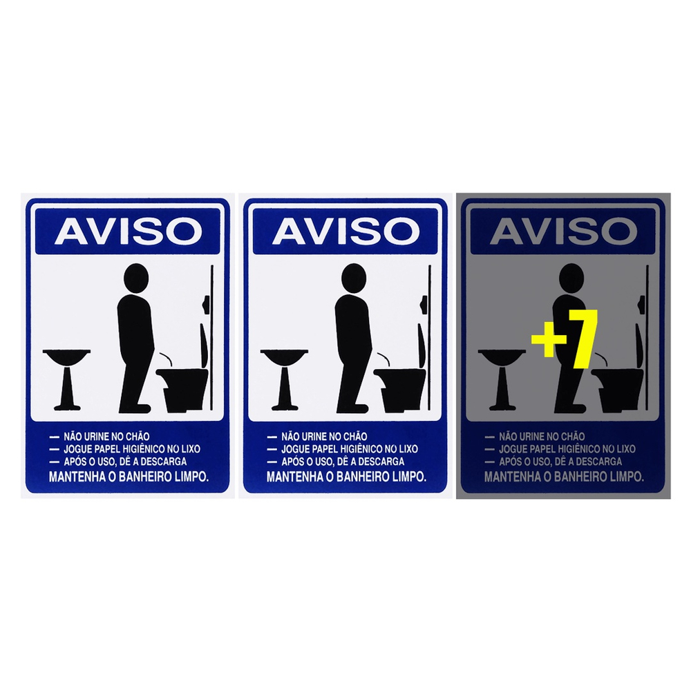 Combo Placas De Sinaliza O Aviso Mantenha O Banheiro Limpo