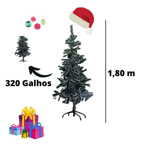 Arvore De Natal 1,80 M 200 Galhos Pinheiro Verde Cheia Luxo