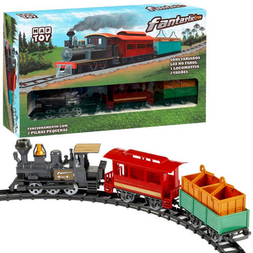 Brinquedo Trem Locomotiva Infantil Grande Com Som E Luz