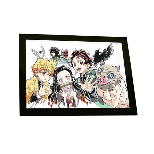 Quadro Decorativo Demon Slayer Desenho Anime Salas Quartos Decorações Com  Moldura G02