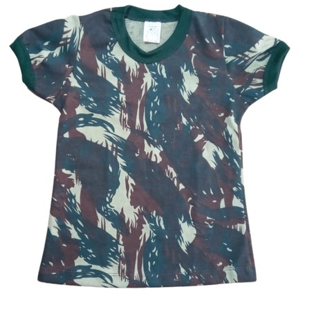 Camiseta Feminina Militar Baby Look Camuflada Exército Brasileiro