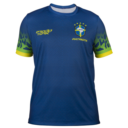 Kit Casal Com 2 Camisas Do Brasil Azul /sem Gola Polo/ Para Copa Do Mu