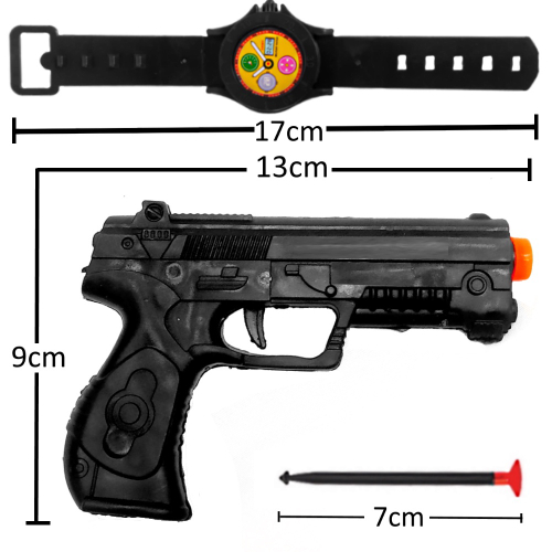 Kit 2 Arminha Policial de Brinquedo Lançador com Dardos do Tipo