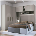 Quarto Modulado Casal Urban com 8 Portas - Níquel