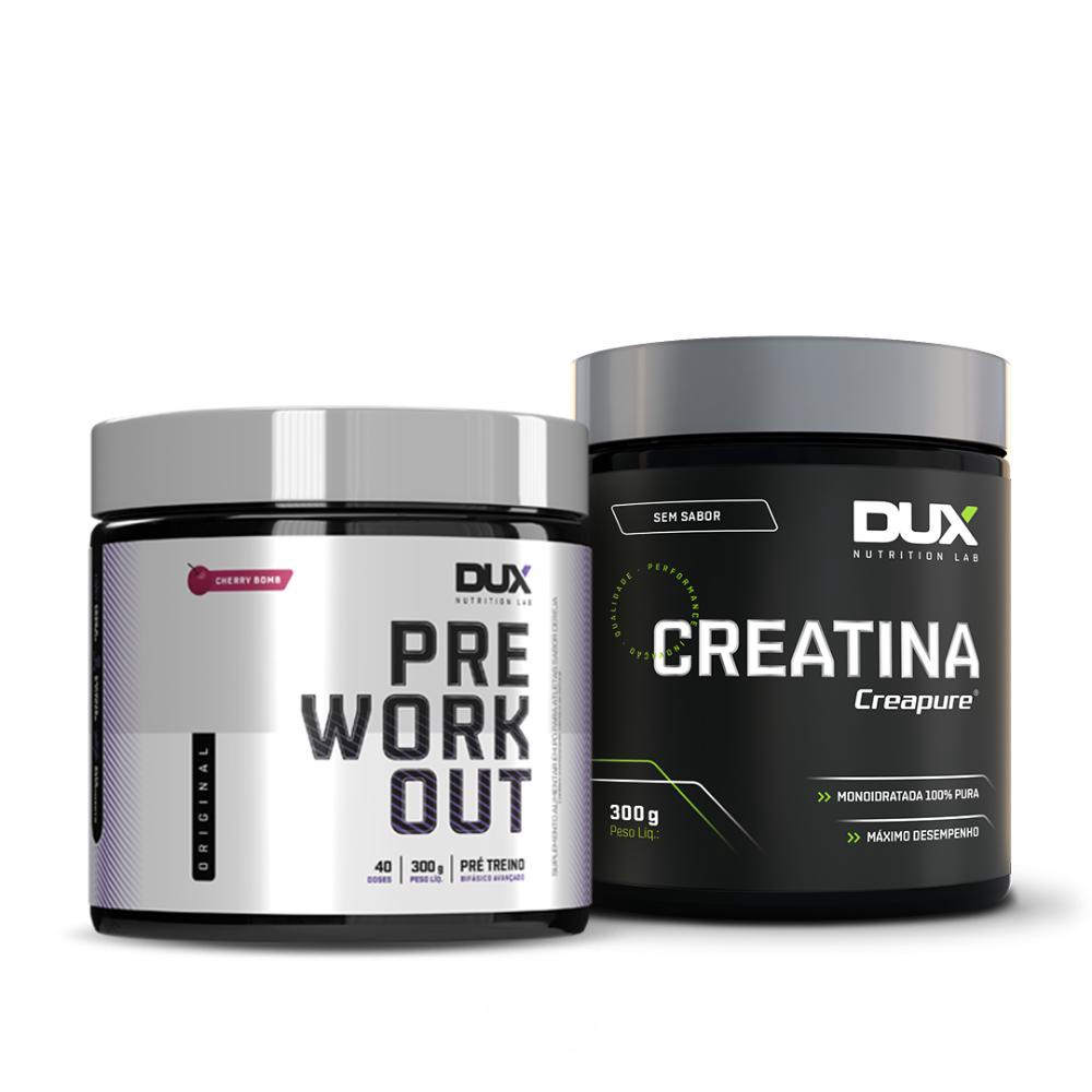 Creatina Creapure 300g + Pré Treino Pre Workout Original Dux Nutrition