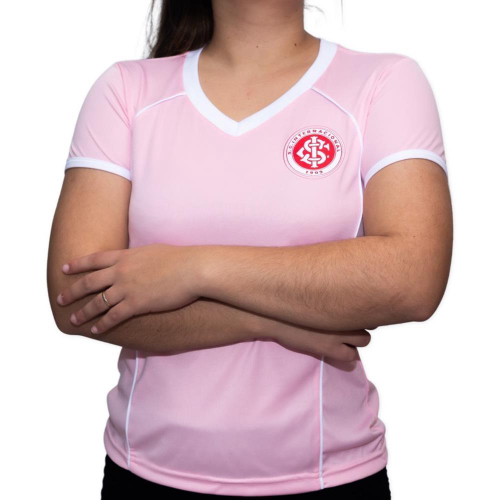 Camiseta de Futebol Feminina Do Inter Rosa Nova Baby Loock Justinha em Dry  Rosinha Com Bordado do Time Internacional Original Colorado