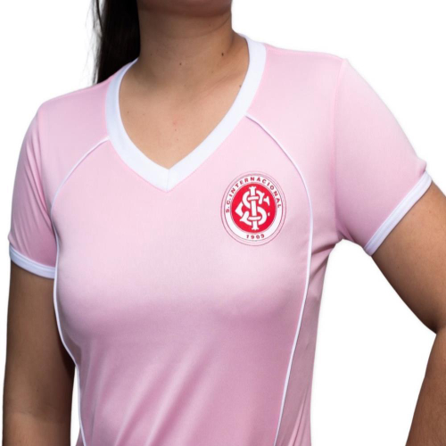 Camiseta de Futebol Feminina Do Inter Rosa Nova Baby Loock Justinha em Dry  Rosinha Com Bordado do Time Internacional Original Colorado